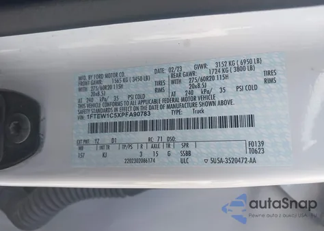 2023 Ford F-150 King Ranch из США, поврежденный, VIN 1FTEW1C5XPFA90783